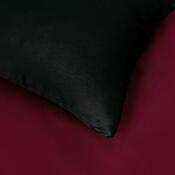 Kvalitex Satin-Bettwäsche weinrot/schwarz, 140 × 200 cm, 70 × 90 cm