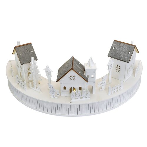 Lesnata LED-dekorativni element Vesnička skostelíkom, 40 x 14 x 20 cm, polkrog