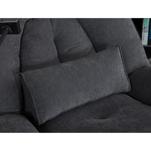 Polohovací elektrické křeslo se zabudovaným ovládáním, šedá