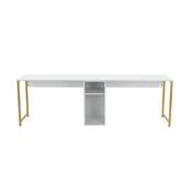 Birou Twin White and Gold