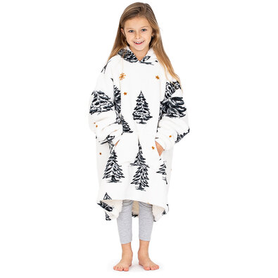 4Home Sweatshirt Lammfelloptik Mikroplüsch Frosted Trees, Uni S – für Kinder