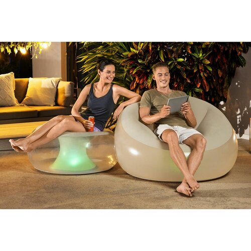 Fotoliu gonflabil catifelat Bestway cu efecte LED, 102 x 97 x 71 cm