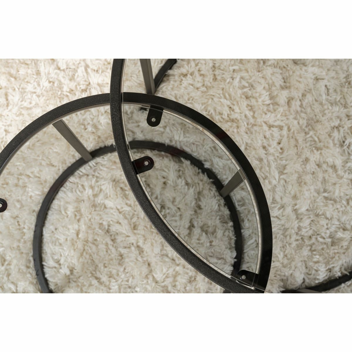 Súprava konferenčných stolíkov Aurum Black and Grey 60 cm, 2 ks