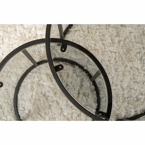 Súprava konferenčných stolíkov Aurum Black and Grey 60 cm, 2 ks