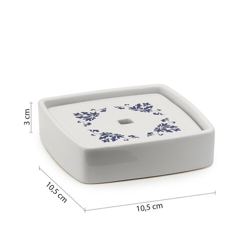 GEDY CX1189 Cixi mýdlenka na postavení,porcelán, bílá/modrá