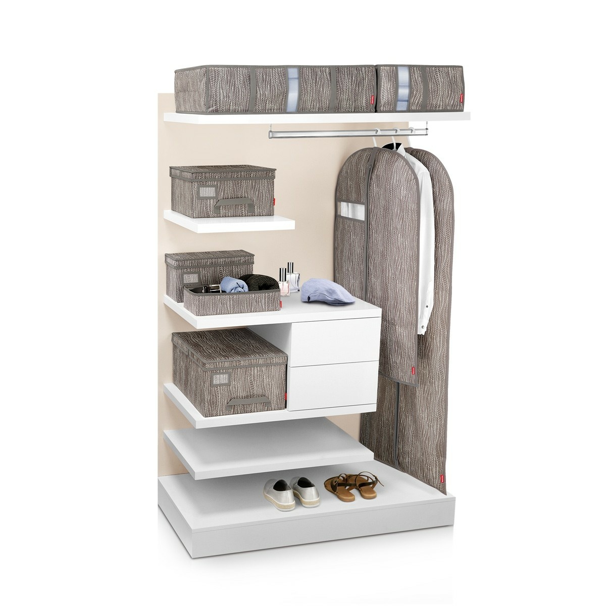 Krabice na oděvy FANCY HOME 40 x 35 x 20 cm, cappuccino - thumb (3)