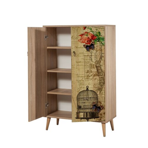 Schrank Mega Sonoma Oak Roses