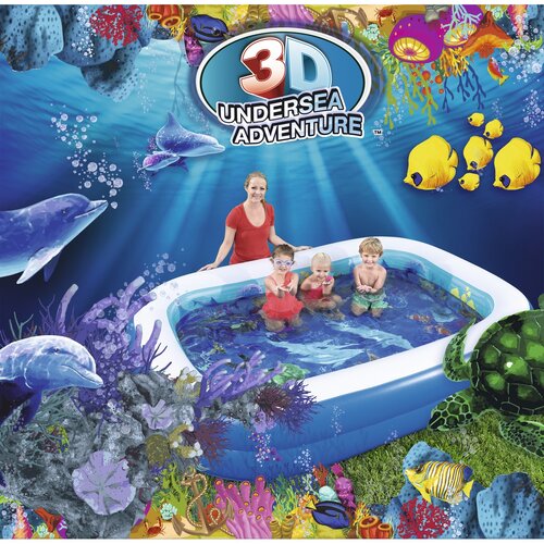 Bestway Napihljiv bazen 3D morski svet, 262 x 175x 51 cm