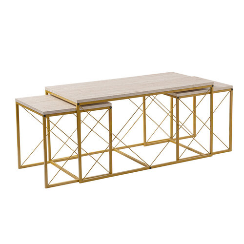 Couchtisch Defne Gold Travertine