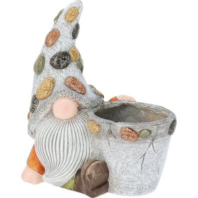 Vrtni cvetlični lonec s sedečim škratom,poliresin, 30 x 19 x 35,5 cm