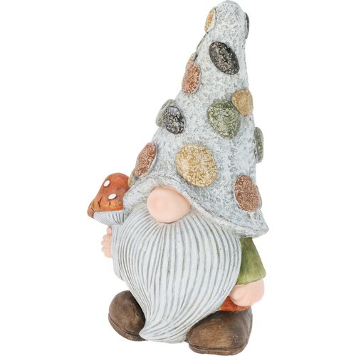 Vrtni škrat z muškom, poliresin, 23 x 17,5 x v.41cm