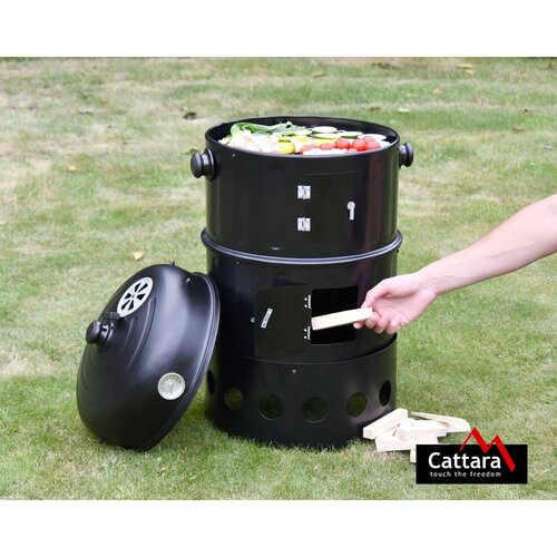 Cattara Gril - dimnica na lesni oglje Pisa 3v1, 40x 80 x 40 cm