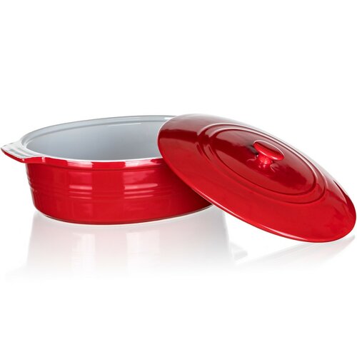 Banquet Foma naczynie żaroodporne owalne z pokrywką Culinaria Red 3,6 l