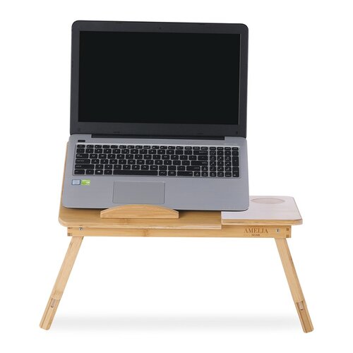AmeliaHome Bambusz laptoptartó asztal Ryker, 50 x 30 x 25 cm