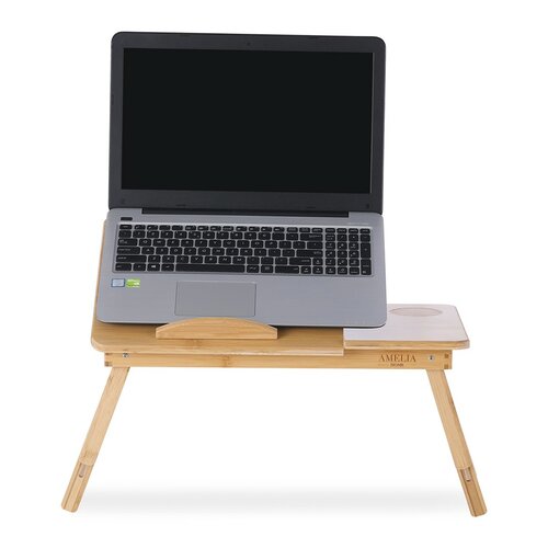 Măsuță laptop Restilo Ryker, din bambus, 50 x 30 x 25 cm