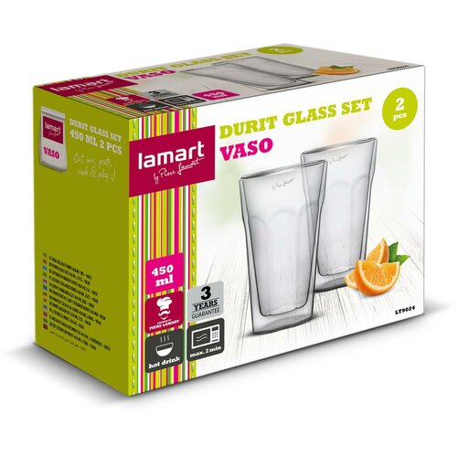 Lamart LT9024 set de pahare Durit Vaso, 450 ml, 2buc