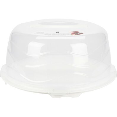 Tavă de servit tort cu capac EH, diametru 33 cm,alb