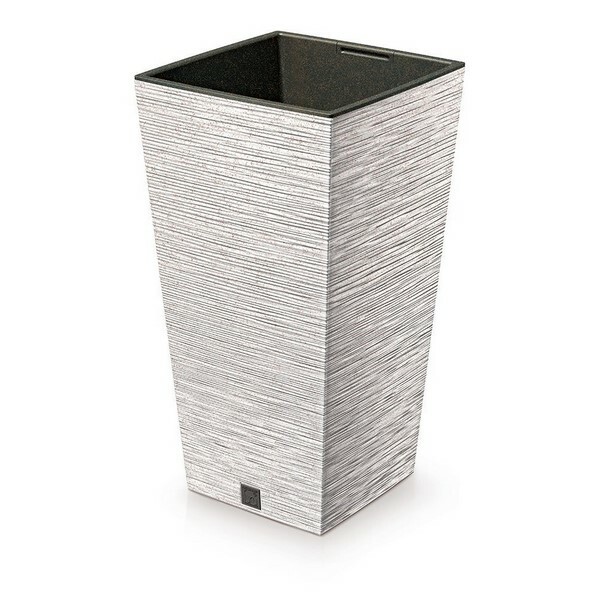 Doniczka FURU SQUARE ECO WOOD z wkładem 24 cm, biały ECO