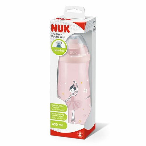NUK First Choice Fľaša Sports Cup, 450 ml, ružová
