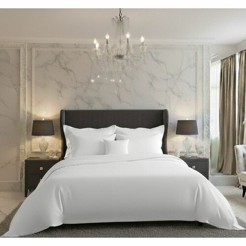 Сатинова постільна білизна Luxury Collection біла, 240 x 220 см, 2 шт. 70 x 90 см