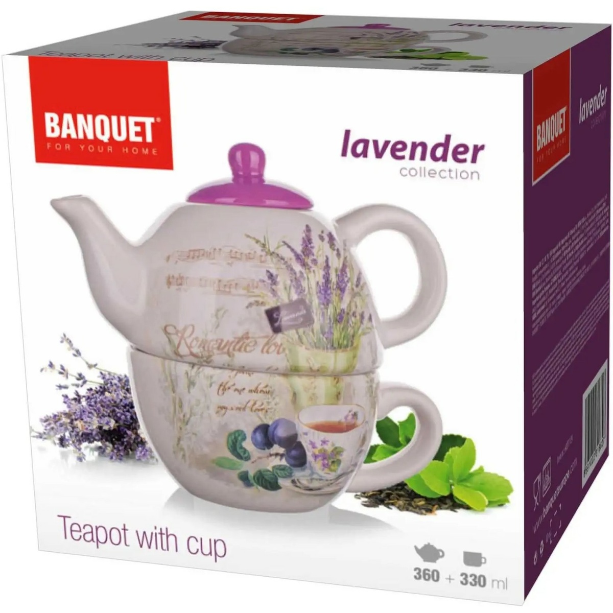 BANQUET LAVENDER Konvička s šálkou 60ZF1124-A