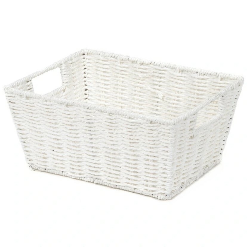 Compactor ETNA kézzel kötött kosár, 31 x 24x 14 cm, fehér, fehér akciós termékkép 1