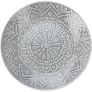 Ethnic kőagyag desszertes tányér, átmérő 20 cm, szürke