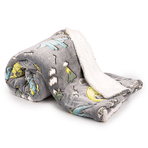 4Home Dino világító gyapjú hatású pléd, 150 x 200 cm