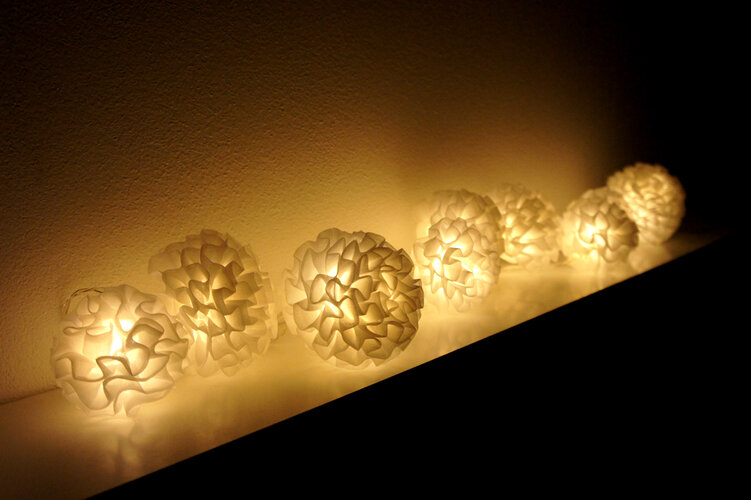 Svetelná LED reťaz biele kvety