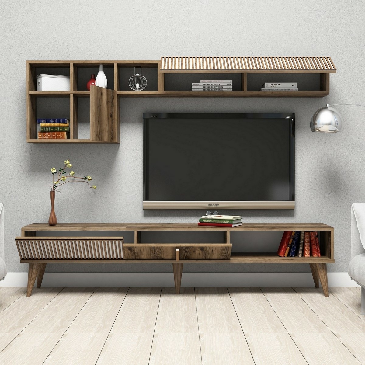 Televízna stena Milan Walnut