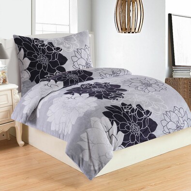 Lenjerie de pat Romance Lila, din micro-pluș, 140 x 200 cm, 70 x 90 cm