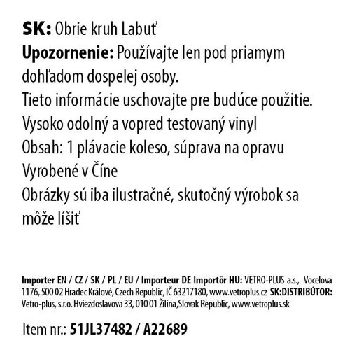 Vetro-plus Napihljiv obroč Labod, premer 115 cm