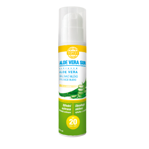 Obrázok Topvet Aloe Vera Opaľovacie mlieko SPF 20, 200 ml