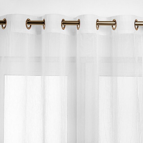 Perdea Homede Kresz Eyelets gold, alb , 140 x 160cm