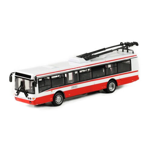 Troleibuz metalic Rappa roșu, 16 cm