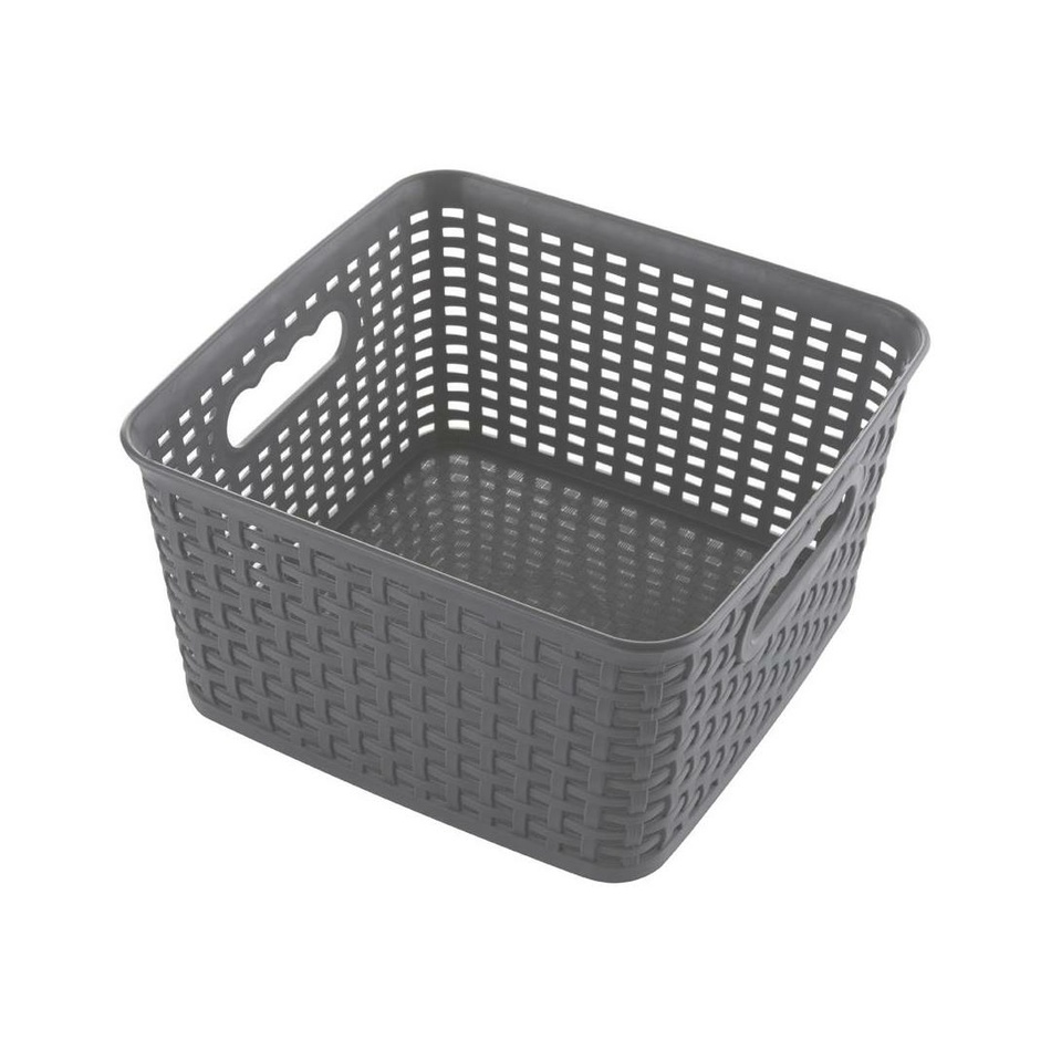 Štvorcový košík RATTAN CLASSIC 4,5 l, sivá
