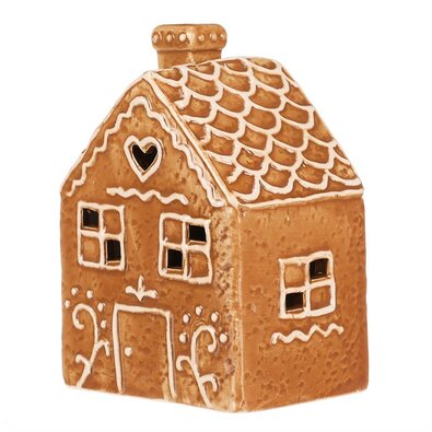 Keramický perníkový domček LED, hnedá