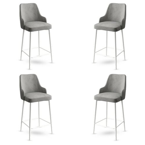 Sada barových židlí Enox Grey and White, 4 ks