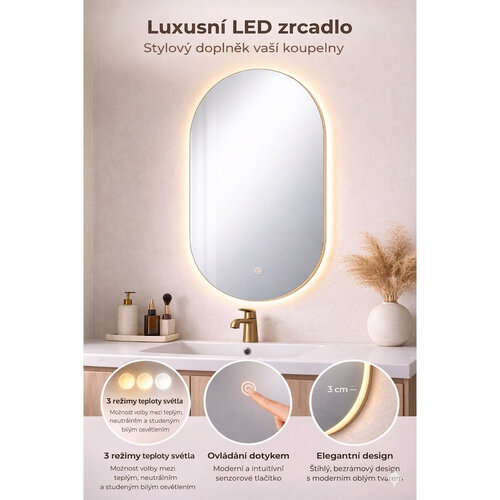 Lustro ścienne ELIPSE LED