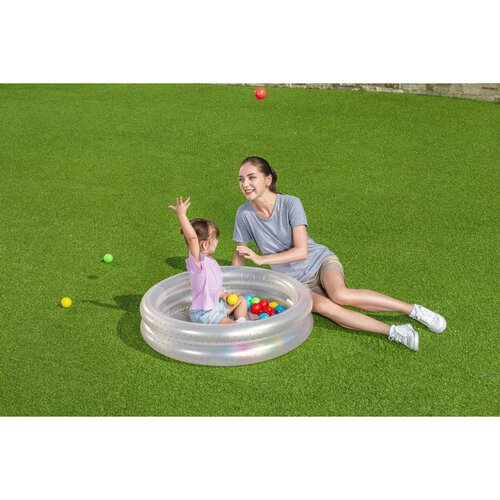 Bestway bazen z 50 kosmi žogicami, premer 91 cm,roza