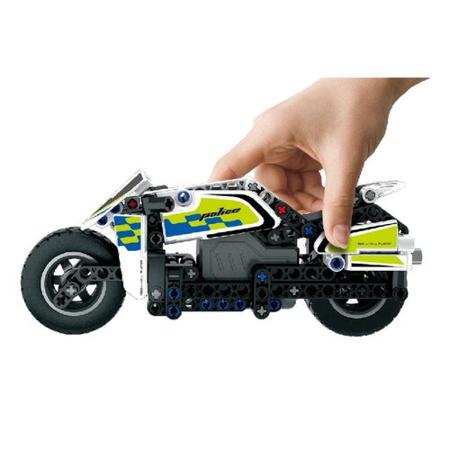 Stavebnica iM.MASTER policajná motorka na spätné natiahnutie, 193 dielikov
