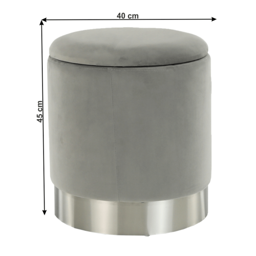 Taburet Daron s úložným prostorem šedá , 40 x 40 x45 cm