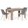 Set de sufragerie din MDF cu 4 scaune gri, 138 x80 x 75 cm, stejar Sonoma