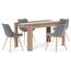 Set de sufragerie din MDF cu 4 scaune gri, 138 x80 x 75 cm, stejar Sonoma