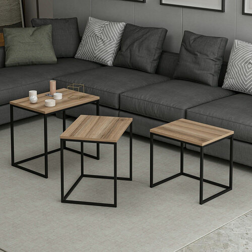 Masă pliabilă Evia Walnut, 3 buc