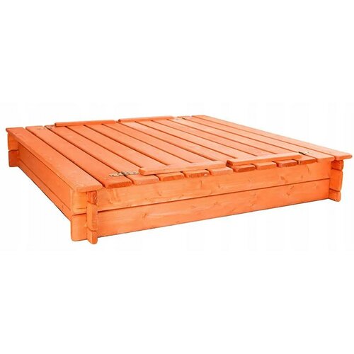 New Baby Leseno peskovnik z pokrovom in klopmi,120 x 120 cm