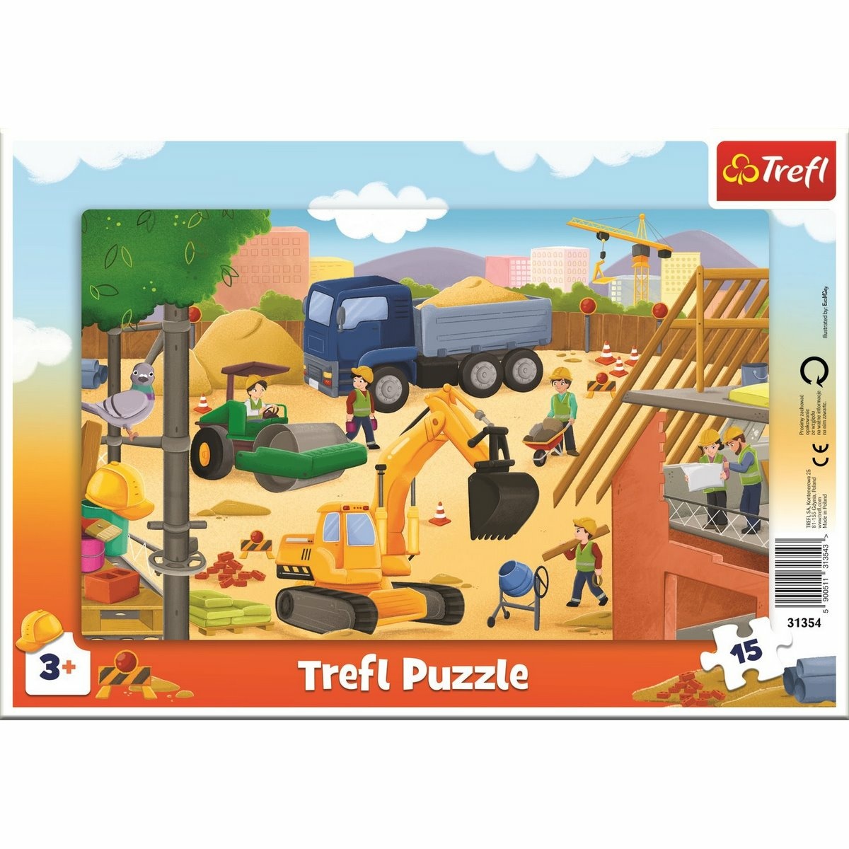 Obrázok Trefl detské puzzle Na stavenisku 15 dielikov