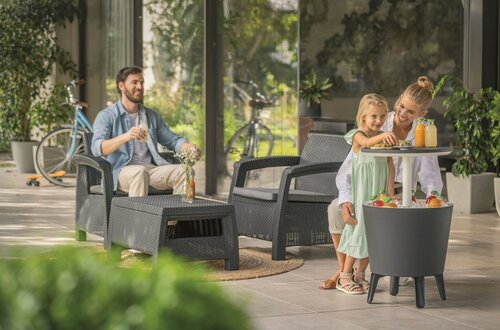 Keter Cool Bar Rattan kerti hűtőtáska 30 l, antracit