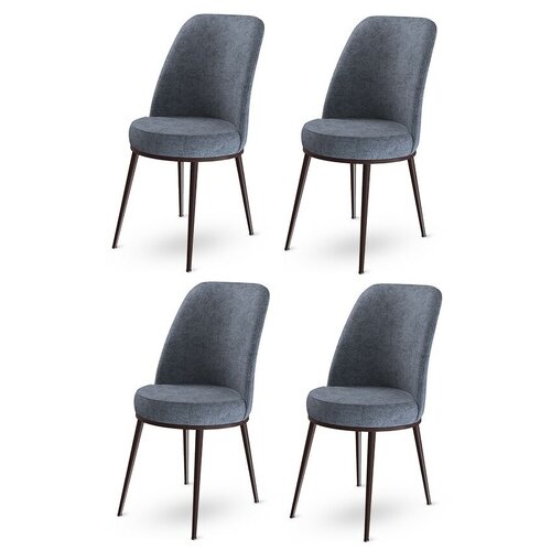 Zestaw krzeseł do jadalni Dexa Fume and Brown, 4 szt.