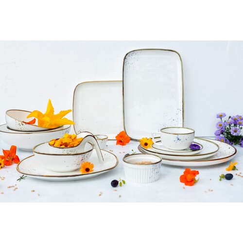 Mäser Прямокутна таця Pintar White коричневі крапки 30 x 20 x 2 см